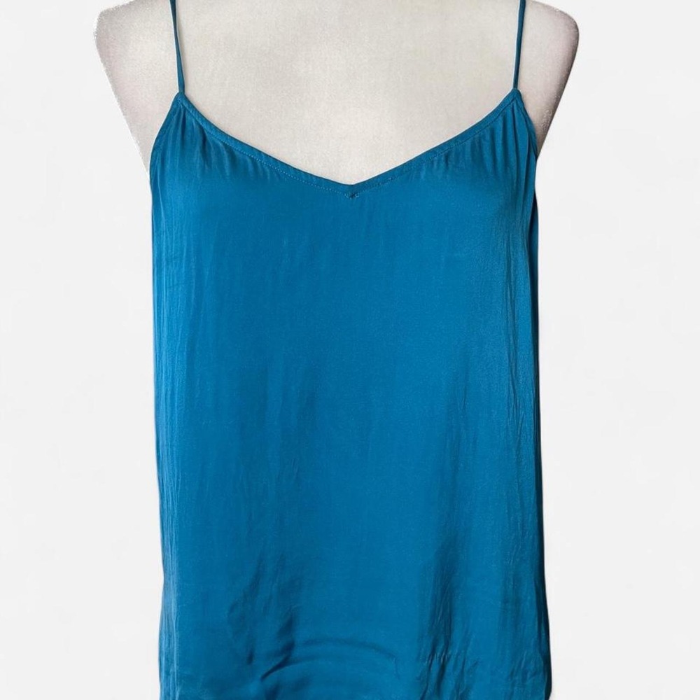 Quince Washable Silk Cami Top Teal Blue size medium